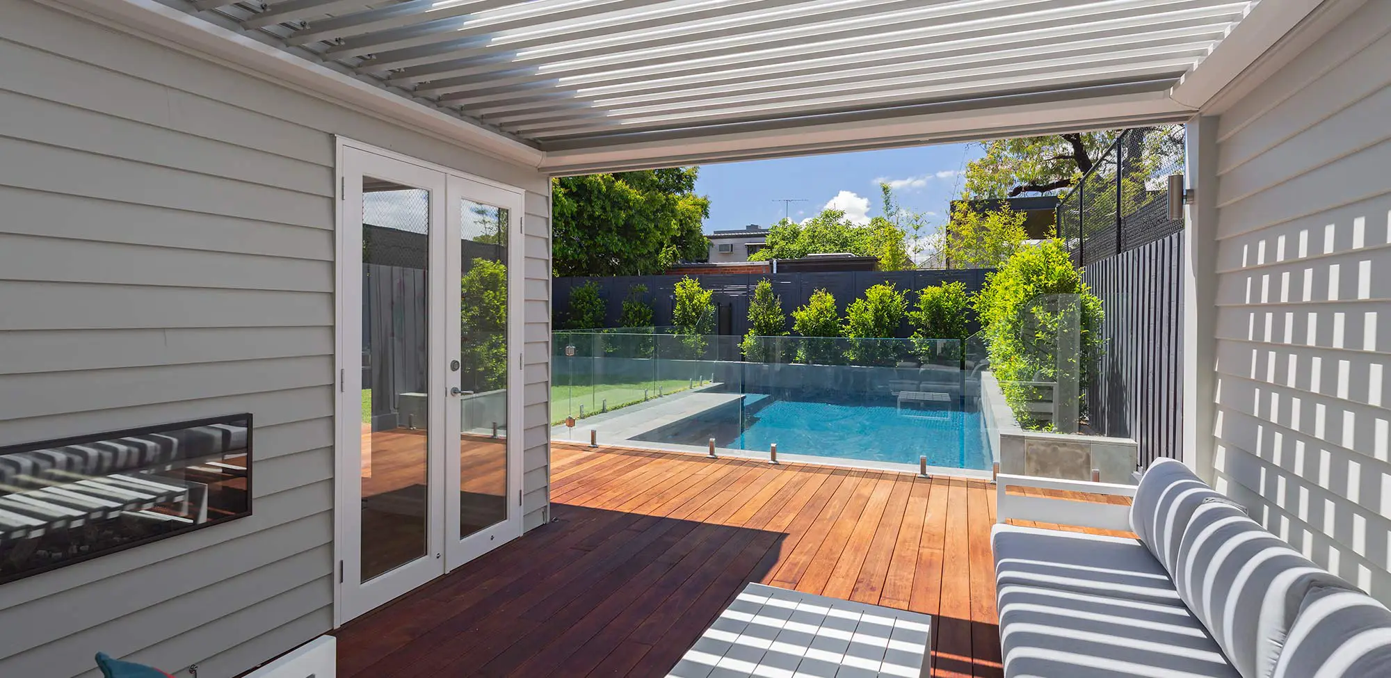 Swimming pool in garden