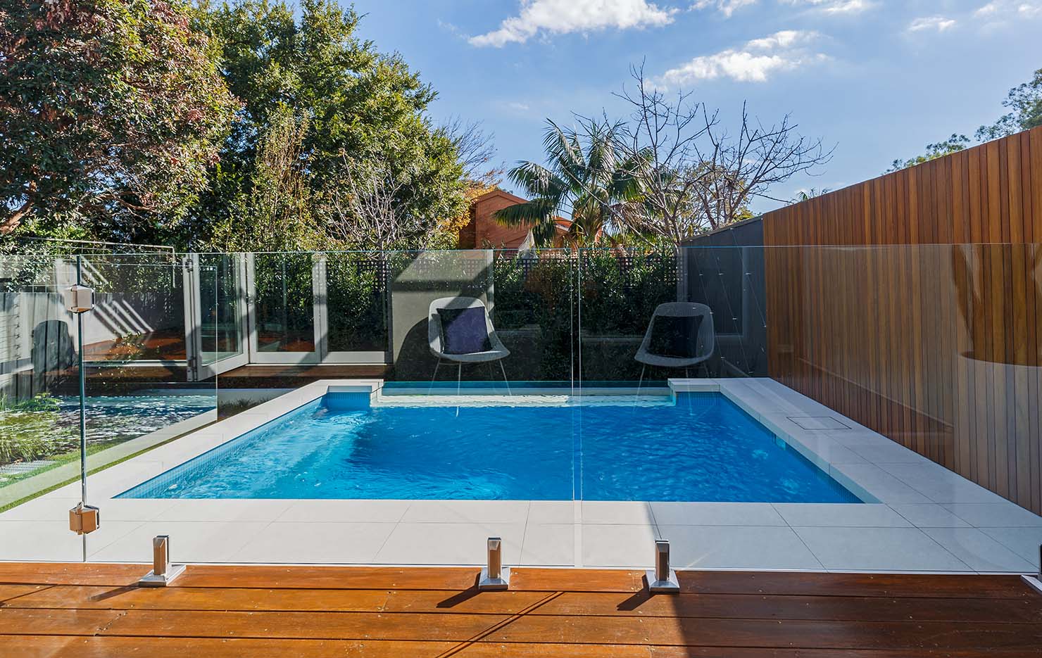 infinity pool with glass edge